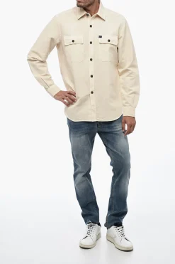 New Camicia In Misto Lino A Maniche Lunghe Uomo Camicie