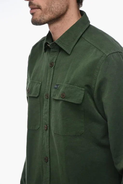 Camicia In Misto Lino A Maniche Lunghe>Fay Discount
