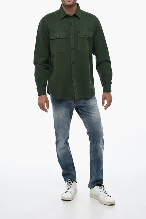 Camicia In Misto Lino A Maniche Lunghe>Fay Discount