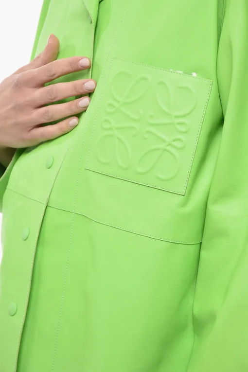 Hot Camicia in Pelle con Logo in Rilievo Donna Camicie