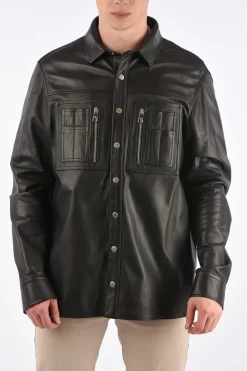 Camicia in Pelle Loose Fit con Bottoni Automatici>Neil Barrett Outlet