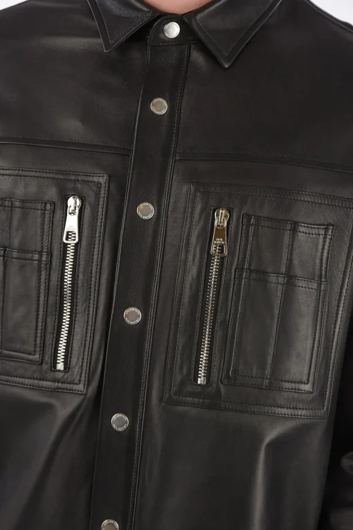Camicia in Pelle Loose Fit con Bottoni Automatici>Neil Barrett Outlet