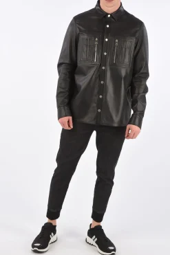 Camicia in Pelle Loose Fit con Bottoni Automatici></noscript>Neil Barrett Outlet