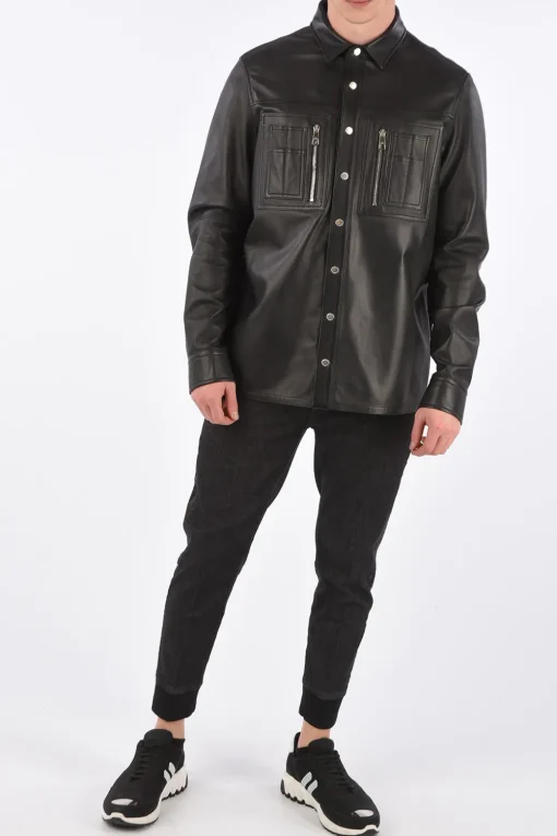 Camicia in Pelle Loose Fit con Bottoni Automatici>Neil Barrett Outlet