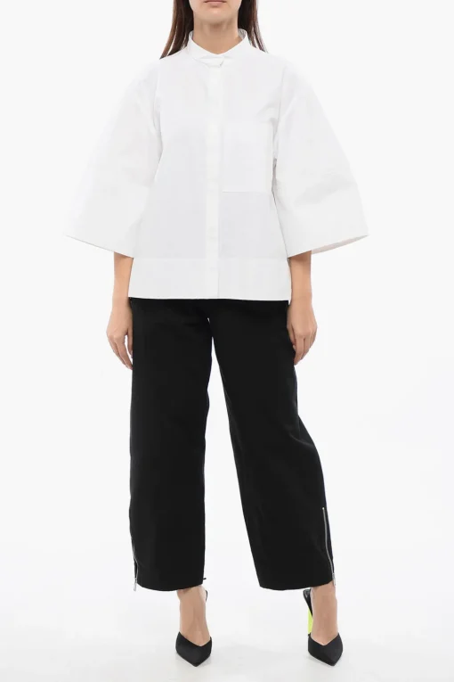 Camicia in Popelin con Abbottonatura Nascosta>Jil Sander Clearance
