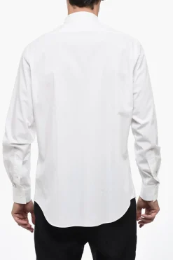 Outlet Camicia in Popelin Cotton con Collo Diplomatico Uomo Camicie