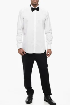 Outlet Camicia in Popelin Cotton con Collo Diplomatico Uomo Camicie