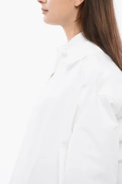 Fashion Camicia in Popelin Over con Taglio Asimmetrico Donna Camicie