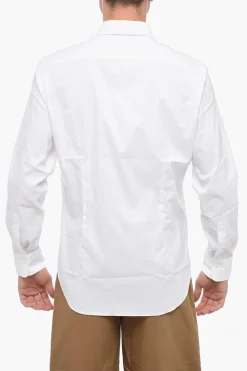 Online Camicia In Popeline di Cotone A Collo Francese Uomo Camicie