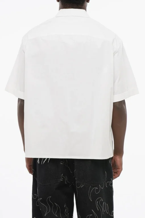 Camicia in Popeline di Cotone Loose Fit con Maniche Corte>Neil Barrett Clearance