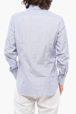 Camicia in Popeline di Cotone a Righe Halo>Laboratorio del Carmine Outlet
