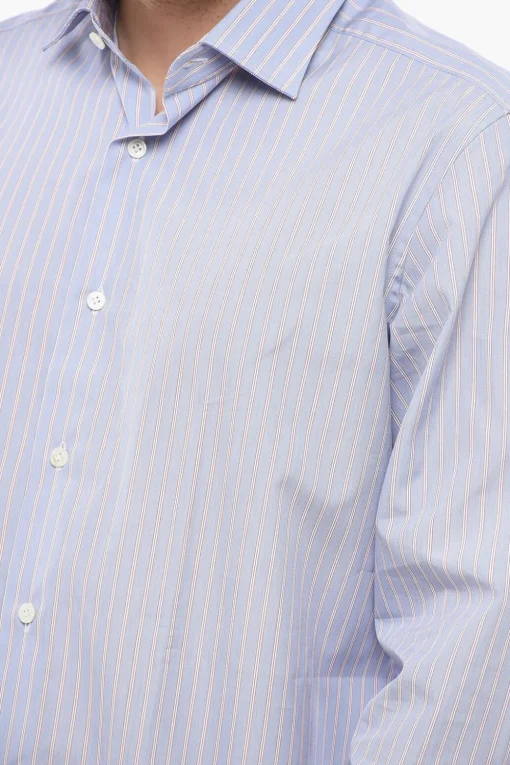 Camicia in Popeline di Cotone a Righe Halo>Laboratorio del Carmine Outlet
