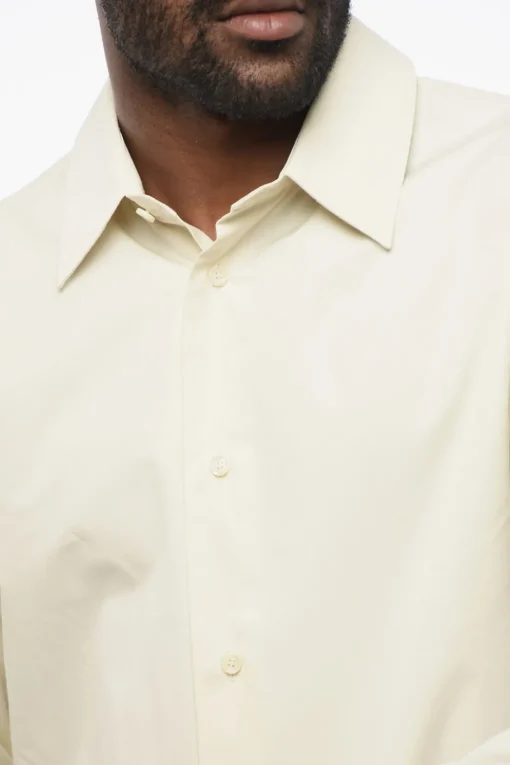 Camicia in Popeline di Cotone con Collo Francese>Burberry Hot