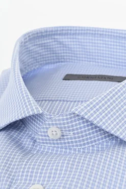 Camicia in Popeline di Cotone a Quadretti>Corneliani Clearance