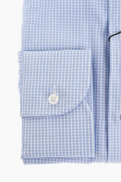 Camicia in Popeline di Cotone a Quadretti>Corneliani Clearance