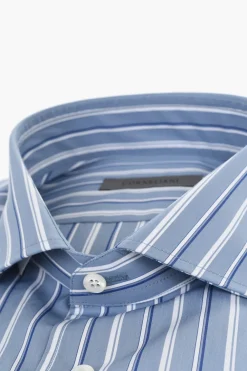 Discount Camicia in Popeline di Cotone a Righe Balanced Uomo Camicie