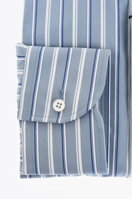 Discount Camicia in Popeline di Cotone a Righe Balanced Uomo Camicie