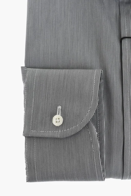 Camicia in Popeline di Cotone a Righe Hairline>Corneliani Hot