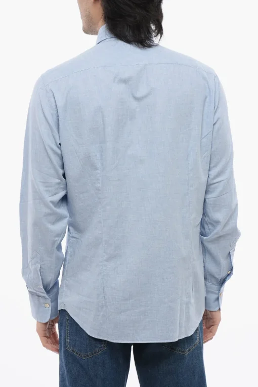 Camicia in Popeline di Cotone con Collo Francese>Alessandro Gherardi Discount