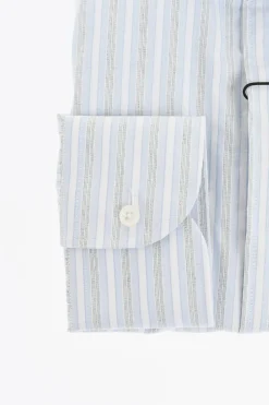 Camicia in Popeline di Cotone a Righe Balanced></noscript>Corneliani New