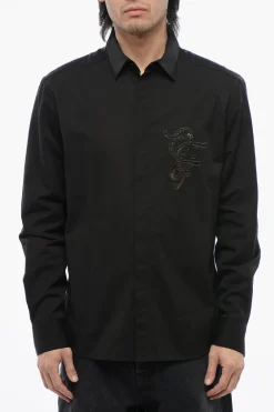 Camicia in Popeline di Cotone con Dettagli Cut Out>Off-White Outlet