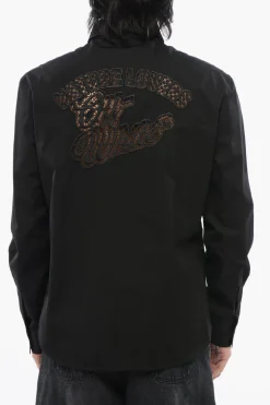 Camicia in Popeline di Cotone con Dettagli Cut Out>Off-White Outlet