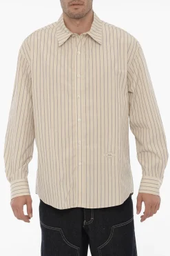Best Camicia in Popeline di Cotone a Righe Awning Uomo Camicie