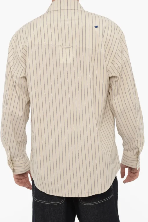 Best Camicia in Popeline di Cotone a Righe Awning Uomo Camicie