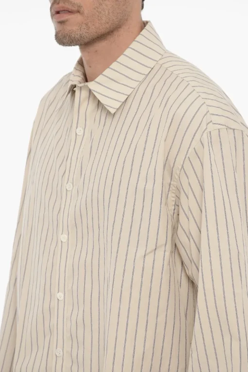 Best Camicia in Popeline di Cotone a Righe Awning Uomo Camicie