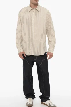 Best Camicia in Popeline di Cotone a Righe Awning Uomo Camicie