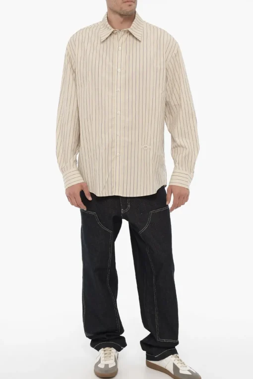 Best Camicia in Popeline di Cotone a Righe Awning Uomo Camicie