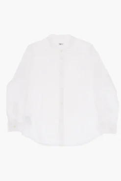 Clearance Camicia in Popeline di Cotone con Collo Coreano Bambino Abbigliamento