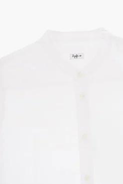 Clearance Camicia in Popeline di Cotone con Collo Coreano Bambino Abbigliamento
