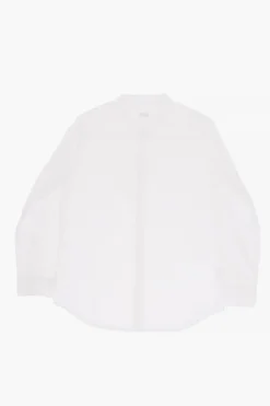 Clearance Camicia in Popeline di Cotone con Collo Coreano Bambino Abbigliamento