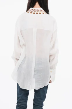 Camicia in Ramie Ricamata>Ermanno Scervino Outlet
