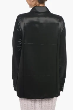 Camicia in Satin con Collo Italiano>Jil Sander New