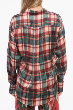 Best Camicia in Satin EASY DEAN con Motivo Tartan Donna Camicie
