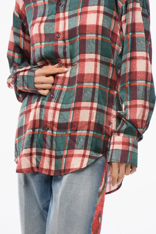 Best Camicia in Satin EASY DEAN con Motivo Tartan Donna Camicie
