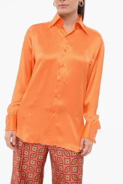 Camicia In Seta A Maniche Lunghe>WOERA Clearance
