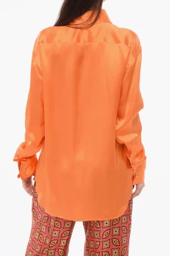 Camicia In Seta A Maniche Lunghe>WOERA Clearance