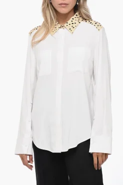 Camicia in Seta con Colletto Effetto Maculato>Krizia Best