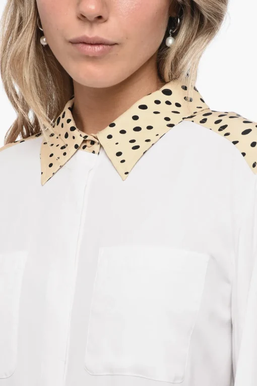 Camicia in Seta con Colletto Effetto Maculato>Krizia Best
