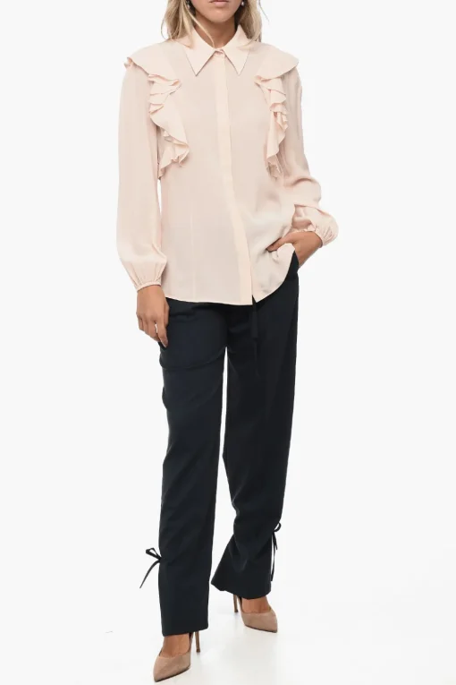 Camicia in Seta con Maniche Ruffle>Chloe Fashion