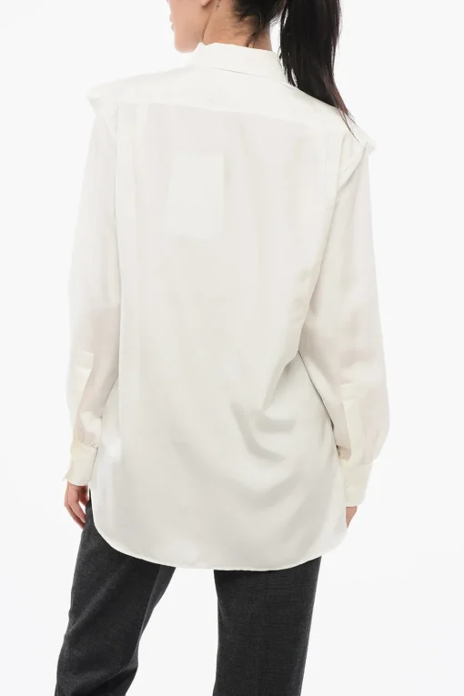 Discount Camicia in Seta con Orlo Curvo Donna Camicie