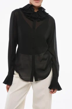 Hot Camicia in Seta con Ruche Donna Camicie