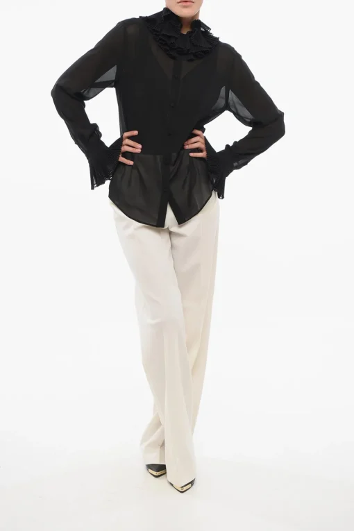 Hot Camicia in Seta con Ruche Donna Camicie