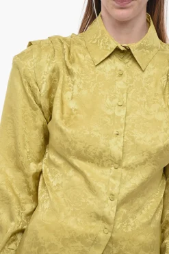 New Camicia in Seta Damascata con Spalline Imbottite Donna Camicie