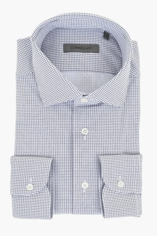 Outlet Camicia in Tessuto Stretch a Quadretti Uomo Camicie