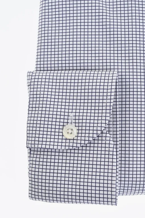 Outlet Camicia in Tessuto Stretch a Quadretti Uomo Camicie