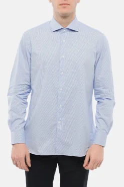 Outlet Camicia in Tessuto Stretch a Quadretti Uomo Camicie